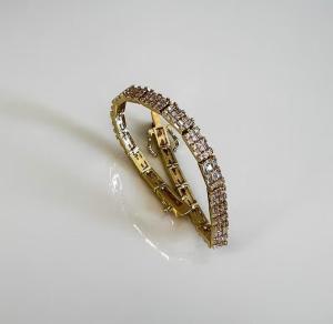 8.50CT Baguette CutSimulated Diamond Tennis Link Bracelet 14k Yellow Gold Plated