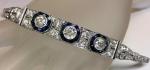 Blue Sapphire & Lab Created Diamond Tennis Bracelet