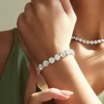 14k White Gold Plated Lab Diamond Tennis Bracelet