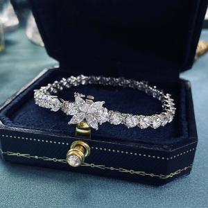 5CT Marquise Lab-Created Diamond Women's Tennis Bracelet 14K White Gold Finish