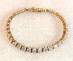 Gold Plated CZ Tennis Bracelet in Sterling Silver