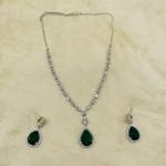 Stunning Green Emerald Pendant Necklace and Earrings