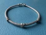 Vintage Effy Sterling Silver & Gold Diamond Bracelet