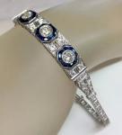 Blue Sapphire & Lab Created Diamond Tennis Bracelet