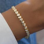5CT Round Heart Tennis Bracelet in Gold