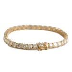 10K Yellow Gold Moissanite Tennis Bracelet,5MM 8.7-11.5CTTW, D Color, KD019