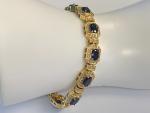 14k yellow gold  diamond sapphire gemstone  bracelet  ESTATE PAXXXX