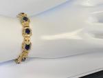 14k yellow gold  diamond sapphire gemstone  bracelet  ESTATE PAXXXX