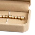 10K Yellow Gold Moissanite Tennis Bracelet,5MM 8.7-11.5CTTW, D Color, KD019