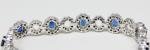 White Gold Sapphire & Diamond Halo Bracelet 6.125