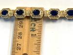 14k yellow gold  diamond sapphire gemstone  bracelet  ESTATE PAXXXX