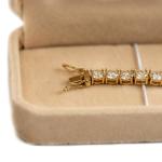 10K Yellow Gold Moissanite Tennis Bracelet,5MM 8.7-11.5CTTW, D Color, KD019