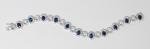 White Gold Sapphire & Diamond Halo Bracelet 6.125