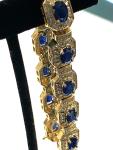14k yellow gold  diamond sapphire gemstone  bracelet  ESTATE PAXXXX