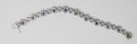 White Gold Sapphire & Diamond Halo Bracelet 6.125