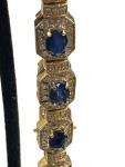 14k yellow gold  diamond sapphire gemstone  bracelet  ESTATE PAXXXX