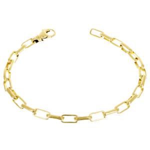 10k Yellow Gold Solid Handmade Fashion Link Bracelet 7" 5.6mm 10.5 grams