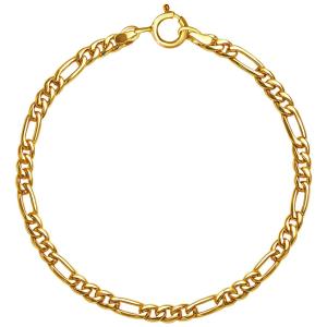 Real Solid 1/20 14K Yellow Gold Figaro Link Bracelet 8 Inch 3mm Men Women
