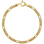 Real Solid 1/20 14K Yellow Gold Figaro Link Bracelet 8 Inch 3mm Men Women