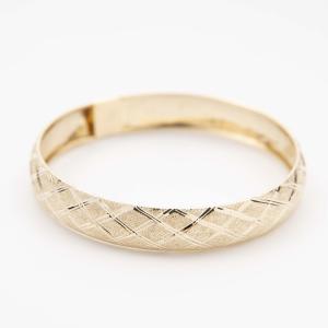 Textured Diamond-Cut Bangle Bracelet Real Solid 10K Yellow Gold All Sizes
