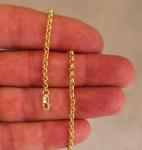 14K Real Solid Yellow Gold Rolo Link Chain Bracelet 7.5"-2.9mm