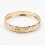 Textured Diamond-Cut Bangle Bracelet Real Solid 10K Yellow Gold All Sizes
