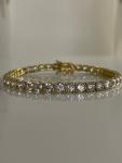 7'' Inch Long Tennis Wedding Bracelet 7 Carat Round Cut Solid 14K Yellow Gold