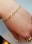14K Real Solid Yellow Gold Rolo Link Chain Bracelet 7.5"-2.9mm