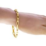 10k Yellow Gold Solid Handmade Fashion Link Bracelet 7" 5.6mm 10.5 grams