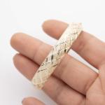 Textured Diamond-Cut Bangle Bracelet Real Solid 10K Yellow Gold All Sizes