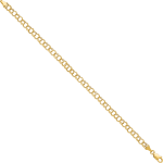 10K Solid Yellow Gold Double Link Charm Bracelet