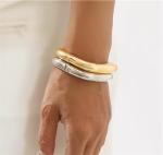 ZARD Wavy Bangle Solid Bracelet in 14k Gold