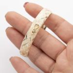 Textured Diamond-Cut Bangle Bracelet Real Solid 10K Yellow Gold All Sizes