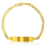 14K Yellow Gold Kids Cuban Link ID Bracelet