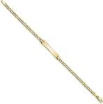 14K Yellow Gold Kids Cuban Link ID Bracelet