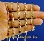 10K Yellow Gold SOLID Curb Cuban Bracelet Chain Link Real Gold 2mm-9mm 7"-9"