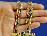10K Yellow Gold SOLID Curb Cuban Bracelet Chain Link Real Gold 2mm-9mm 7"-9"