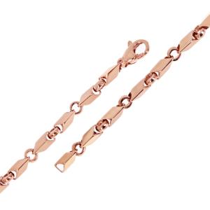 14k Rose Gold Solid Handmade Fancy Link Bracelet 7" 5mm 12.4 grams