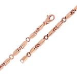 14k Rose Gold Solid Handmade Fancy Link Bracelet 7" 5mm 12.4 grams