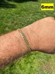 Mens Real Solid 14k Gold Vermeil 925 Silver Miami Cuban Bracelet 4-10mm 6.5-9"