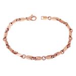 14k Rose Gold Solid Handmade Fancy Link Bracelet 7" 5mm 12.4 grams