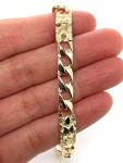 14k Yellow Gold Solid Cuban & Nugget Link Chain Bracelet 8.5" 6.5mm 13.2 grams
