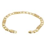 14k Yellow Gold Solid Cuban & Nugget Link Chain Bracelet 8.5" 6.5mm 13.2 grams