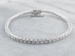 Solid 14K White Gold 7'' Inch Long Tennis Bracelet 6 CT Round Cut Wedding Gift