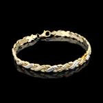 10k Yellow Gold Two-Tone Diamond Cut Bracelet