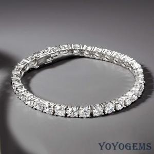 7 'Inch Long Tennis Wedding Bracelet Solid 14K White Gold 5 CT Round Cut For Her