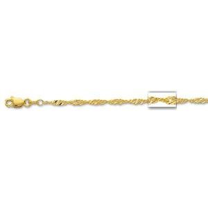Solid 2.1mm Singapore Chain Anklet Anklet Bracelet Lobster Real 14K Yellow Gold