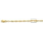 Solid 2.1mm Singapore Chain Anklet Anklet Bracelet Lobster Real 14K Yellow Gold