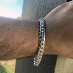 Solid 14k White Gold Over 9mm Link 7.5" Men/ Women Bracelet Miami Cuban Link