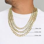 14K Yellow Gold Solid 1.5mm-12mm Curb Chain Cuban Link Necklace Bracelet 7"- 30"